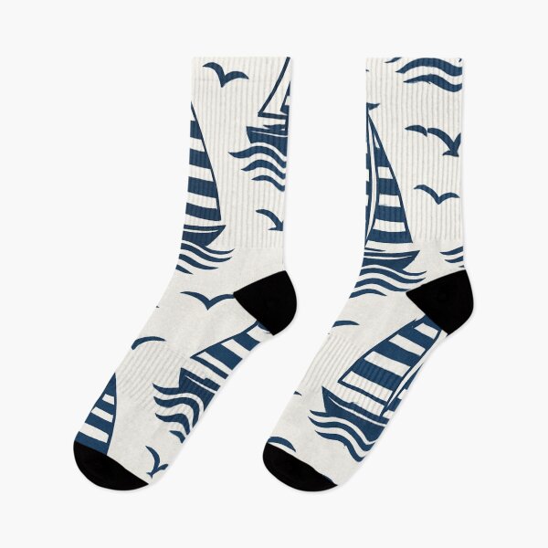 Item preview, sailboats with waves and seagulls pattern designed and sold by Kristylynn757.