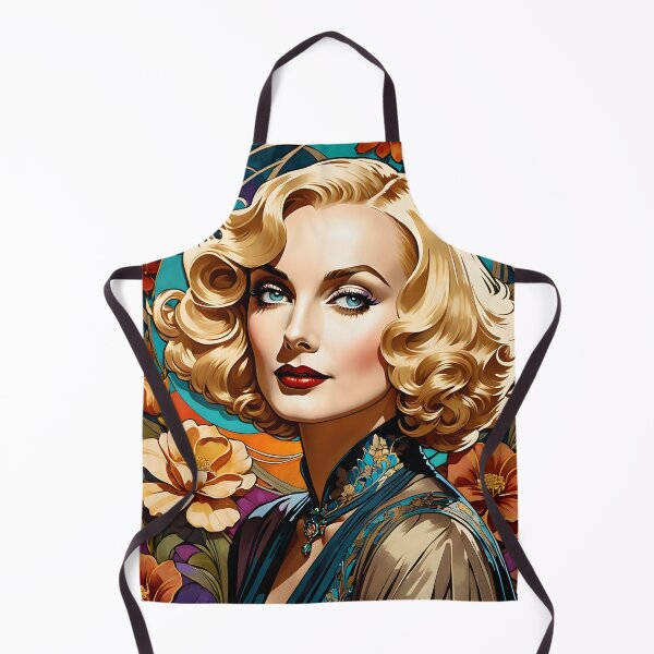 Item preview, Carole Lombard - Oblique Ink and Floral #24003 - Hollywood Legend - Artwork - Art Nouveau Illustration designed and sold by centuryretromedia.