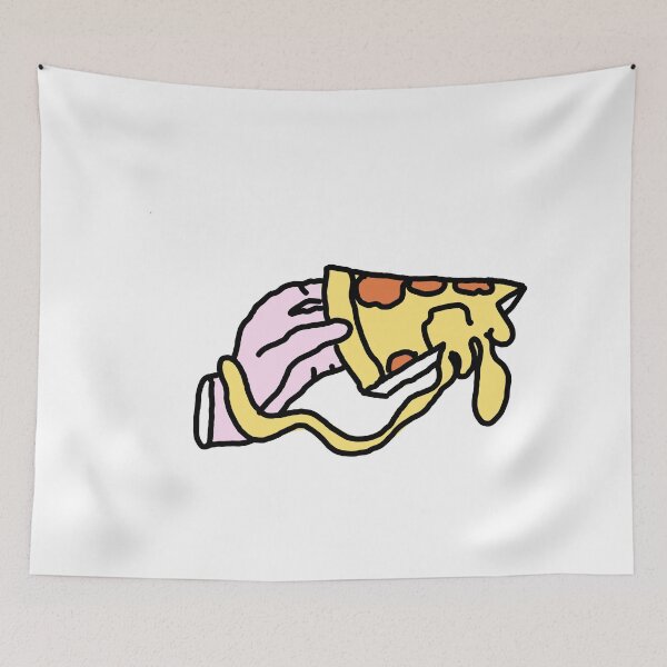 Item preview, Hand Holding Melting Pizza Slice Fun Food Illustration designed and sold by socutelab.