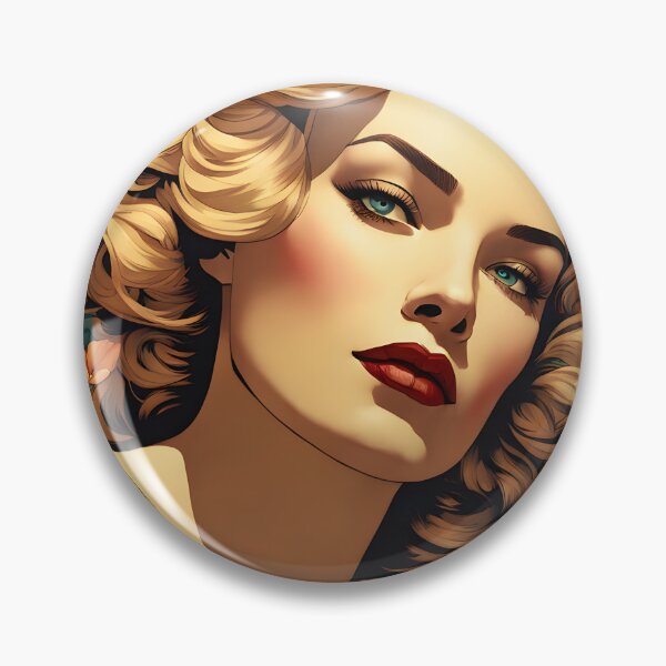 Item preview, Frances Farmer - Oblique Ink and Floral 24003 - Hollywood Legends Art Nouveau Illustration designed and sold by centuryretromedia.