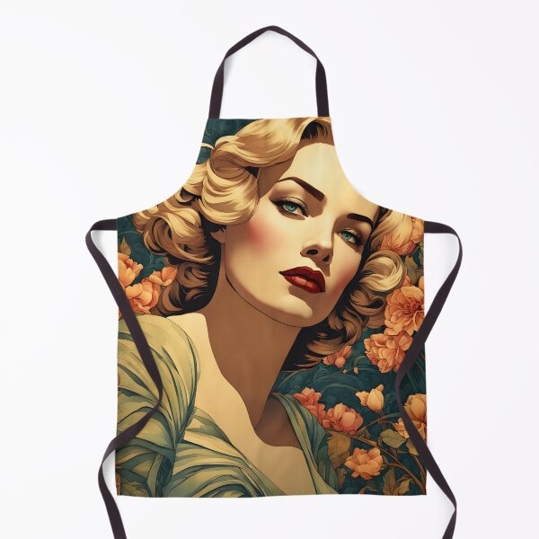 Item preview, Frances Farmer - Oblique Ink and Floral 24003 - Hollywood Legends Art Nouveau Illustration designed and sold by centuryretromedia.