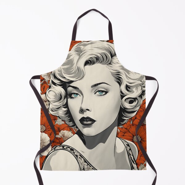 Item preview, Gloria Grahame - Oblique Ink and Floral 24002 - Hollywood Legend Art Nouveau Illustration designed and sold by centuryretromedia.