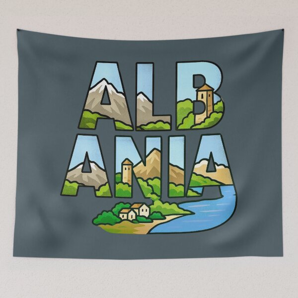 Item preview, Albania — Scenic Typography Art designed and sold by Myra365Art.