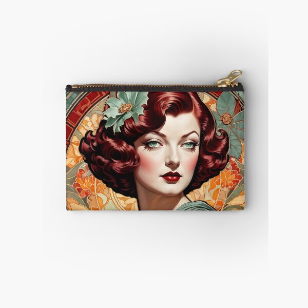 Item preview, Myrna Loy - Oblique Ink and Floral #24015 - Hollywood Legends Art Nouveau Illustration designed and sold by centuryretromedia.