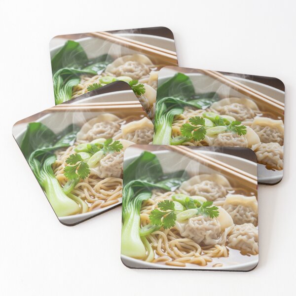 Item preview, Steaming Hot Wonton Noodle Soup | Authentic Asian Food Photography designed and sold by Jade Ado.