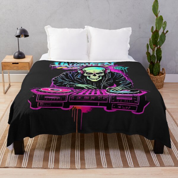 Item preview, Cool Skeleton DJ Halloween Street Art Design designed and sold by Uglyandcute.