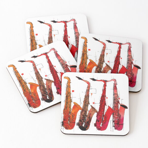 Item preview, Abstract Saxophone Illustration – Vibrant Jazz Music Artwork designed and sold by dawnleblanc55.