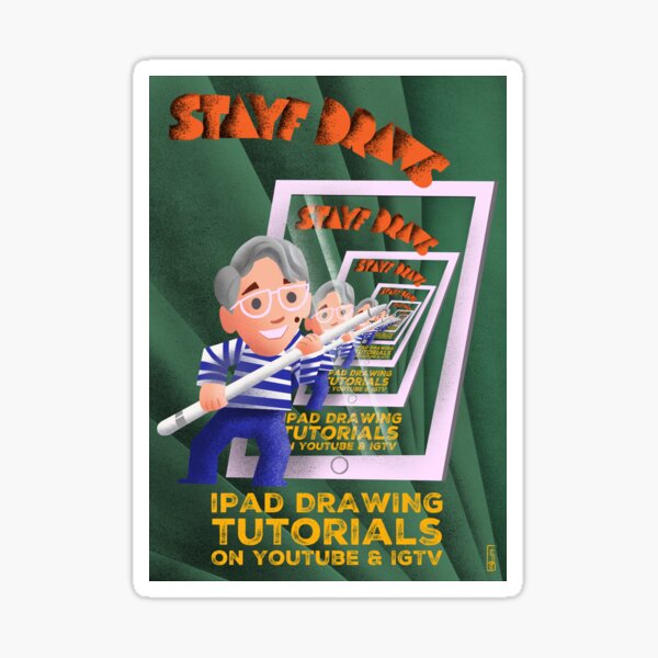 Stayf Draws Art Deco Poster Sticker