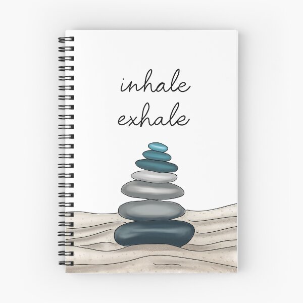 Item preview, Inhale Exhale Balancing Stones in Sand - Grey, Silver, Teal designed and sold by SMillustrations.