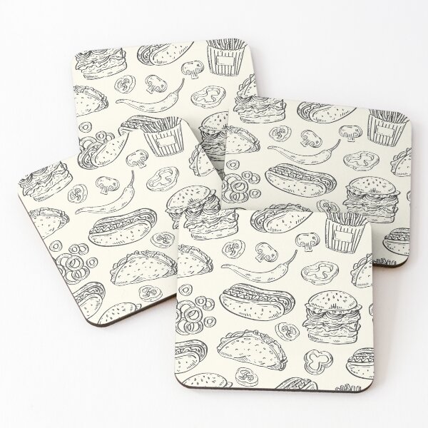 Item preview, Hand-Drawn Fast Food Pattern Graphic T-shirt designed and sold by FestivityFinds.