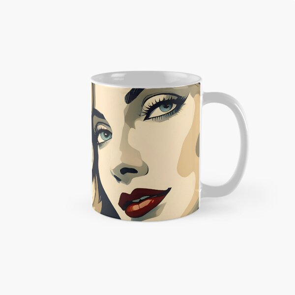 Item preview, Veronica Lake - Oblique Ink and Floral #24027 - Hollywood Legends Art Nouveau Illustration designed and sold by centuryretromedia.