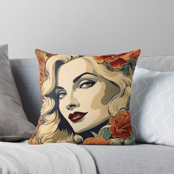 Item preview, Veronica Lake - Oblique Ink and Floral #24027 - Hollywood Legends Art Nouveau Illustration designed and sold by centuryretromedia.