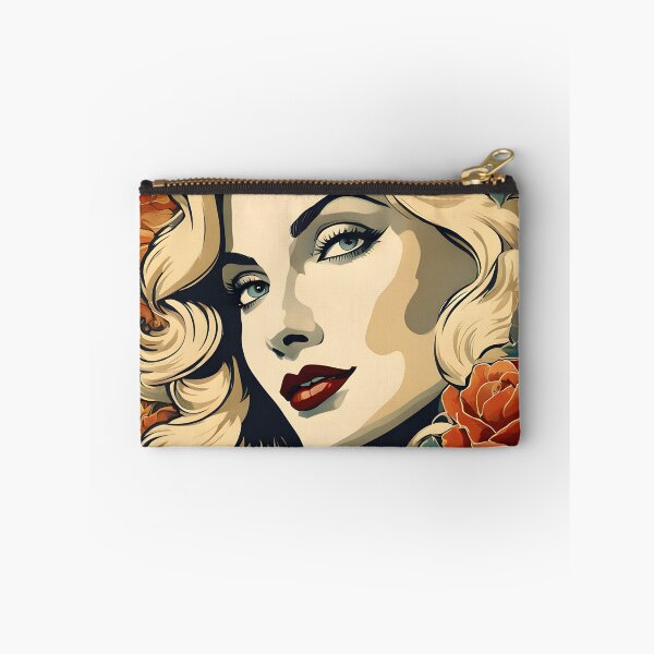 Item preview, Veronica Lake - Oblique Ink and Floral #24027 - Hollywood Legends Art Nouveau Illustration designed and sold by centuryretromedia.