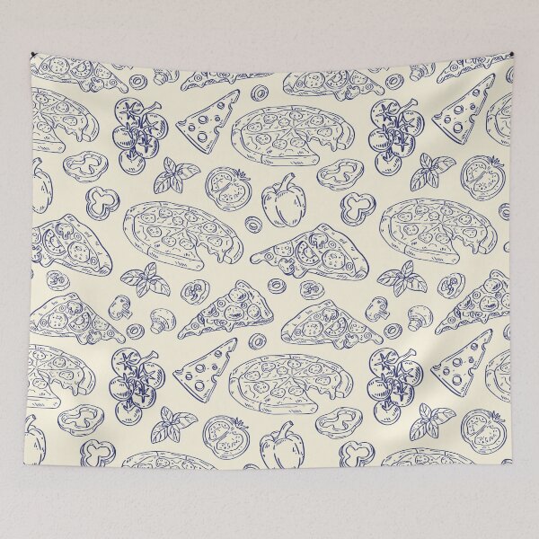 Item preview, Hand-Drawn Pizza and Ingredients Pattern Graphic T-shirt designed and sold by FestivityFinds.