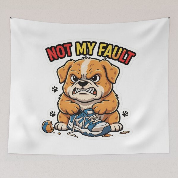 Item preview, Angry dog cartoon holding sneaker funny quote designed and sold by Tong4130.