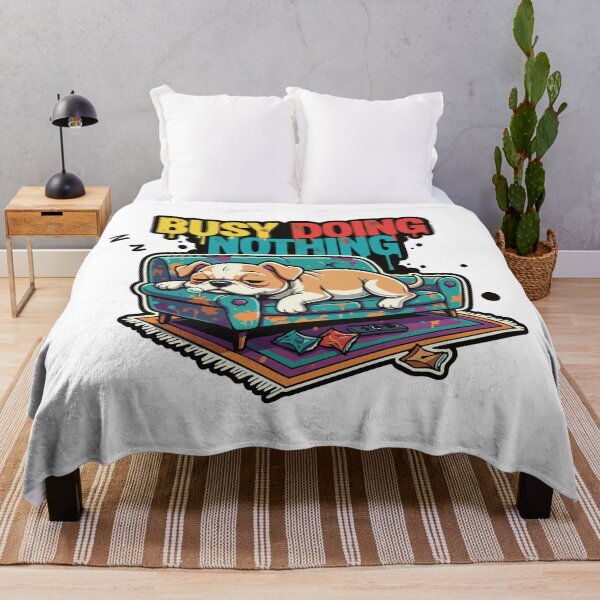 Item preview, Lazy dog lying on couch with funny quote designed and sold by Tong4130.