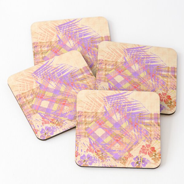 Item preview, Peach Hawaiian Hibiscus Set Patchwork Seamless Repeat designed and sold by Sharon Schwalbe.