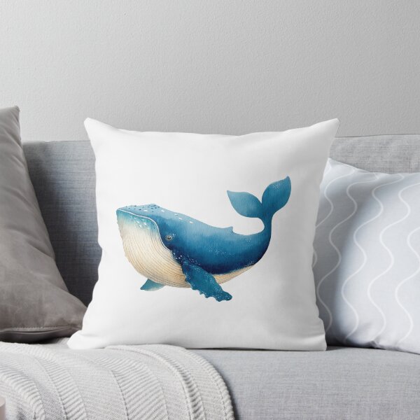 Item preview, Beautiful Watercolor Blue Whale Illustration designed and sold by Art of Ngu.