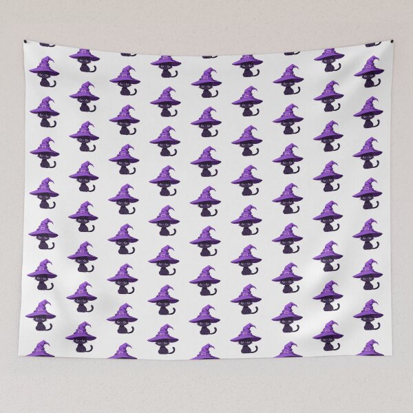 Item preview, Miniature witch cat, black cat purple wizard designed and sold by frozencoco.