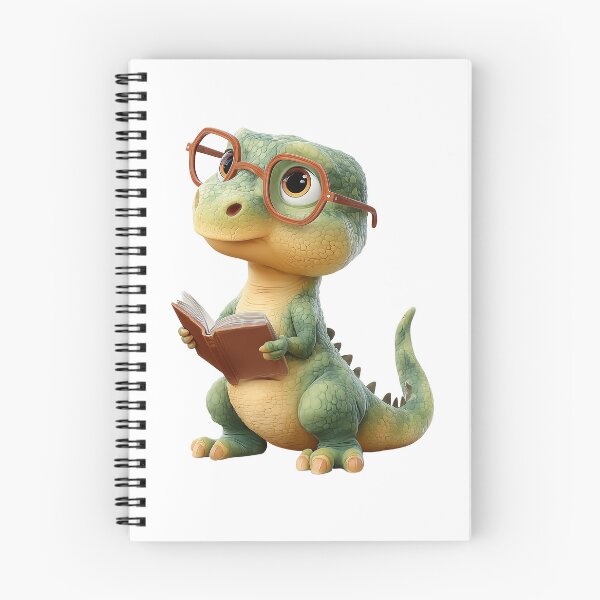 Item preview, Adorable Dinosaur Reading a Book with Glasses designed and sold by Art of Ngu.