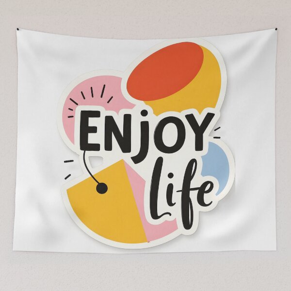 Item preview, ENJOY LIFE – Minimal Abstract 4 Shapes Sticker designed and sold by nhk999.