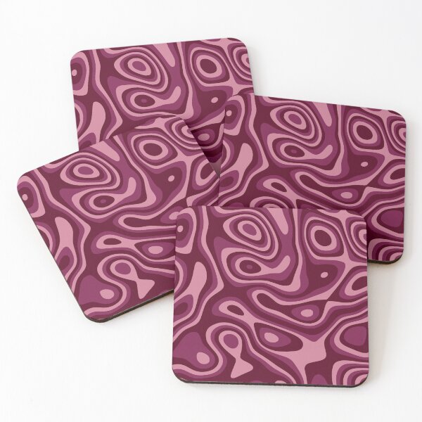 Item preview, Topographic Psychedelic Abstract in Deep Burgundy – Trippy Retro Pattern Laptop Skin designed and sold by FestivityFinds.