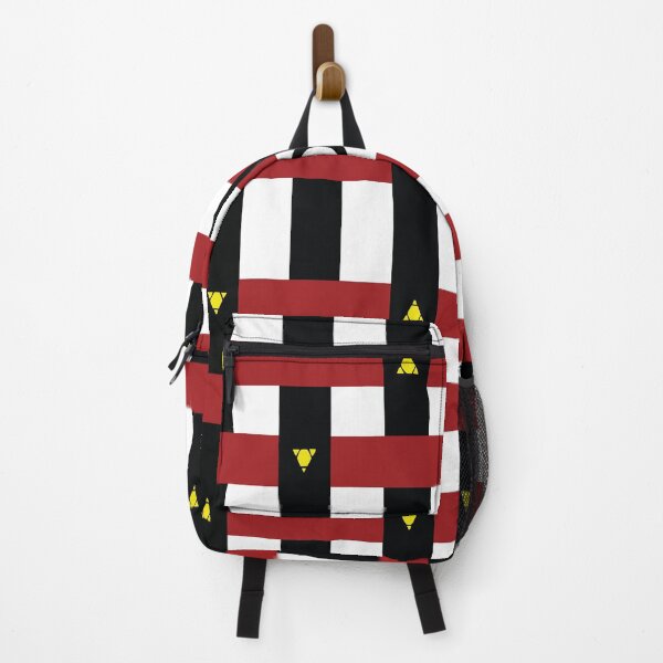 Item preview, Geometric Abstract Pattern with Red and Black Stripes and Yellow Triangles – Optical Illusion Style designed and sold by FABRIC_ARTS.
