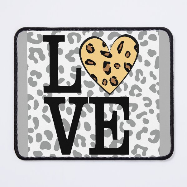 Item preview, LOVE Script with Leopard Heart Accent designed and sold by Vibrant Threads.