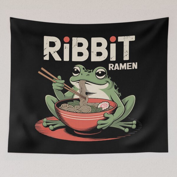 Item preview, Frog Eating Ramen Funny Ribbit Ramen designed and sold by Blok45.