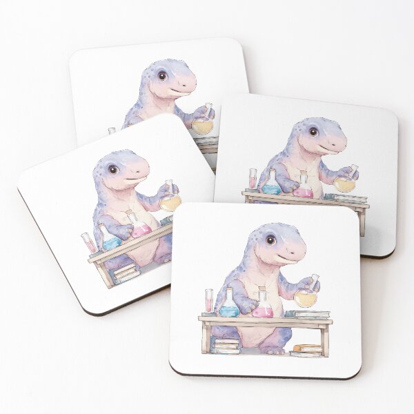 Item preview, Adorable Dinosaur Scientist with Beakers Illustration designed and sold by Art of Ngu.