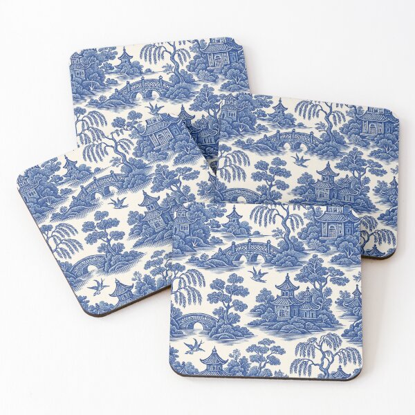 Item preview, Blue Willow style chinese landscape pattern designed and sold by Kristylynn757.