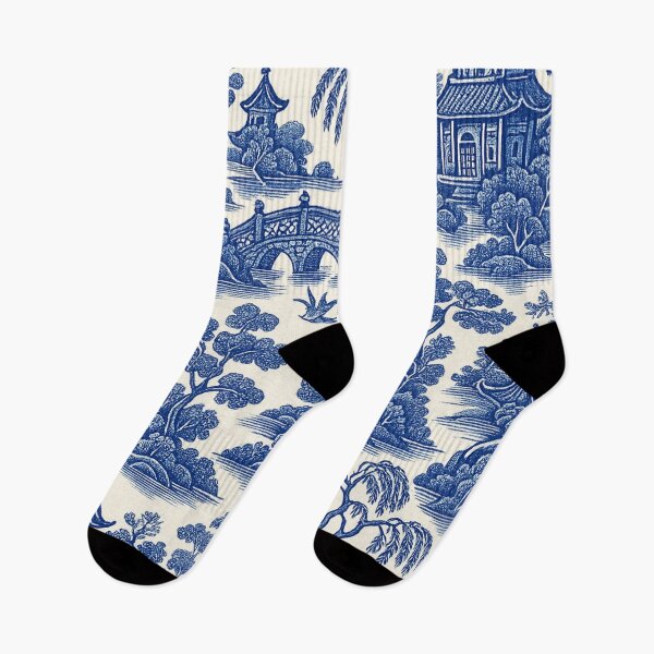 Item preview, Blue Willow style chinese landscape pattern designed and sold by Kristylynn757.