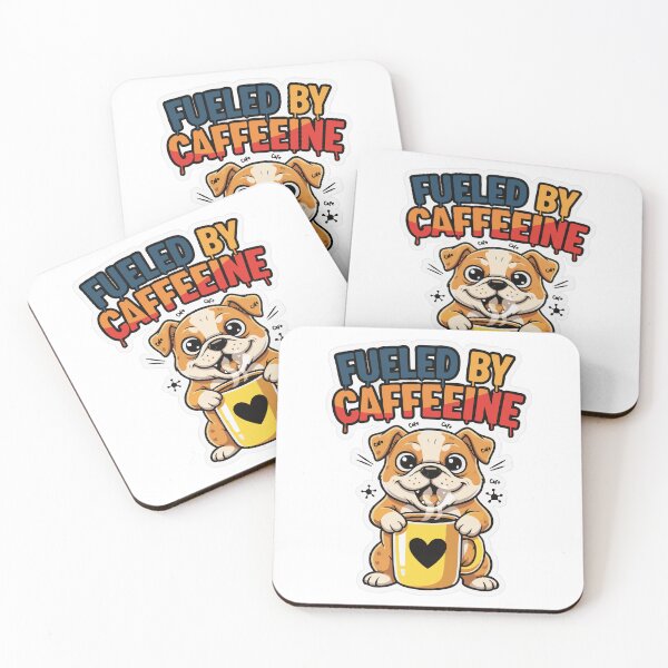 Item preview, Funny coffee dog cartoon with caffeine quote designed and sold by Tong4130.