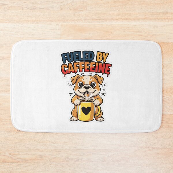 Item preview, Funny coffee dog cartoon with caffeine quote designed and sold by Tong4130.