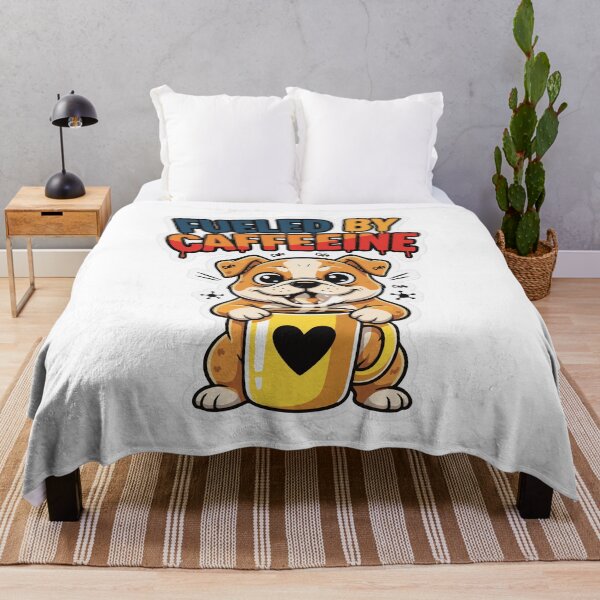 Item preview, Funny coffee dog cartoon with caffeine quote designed and sold by Tong4130.