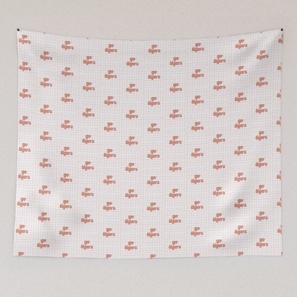 Item preview, Purple & Orange Gingham Go Tigers! designed and sold by Cliché Calligraphy.