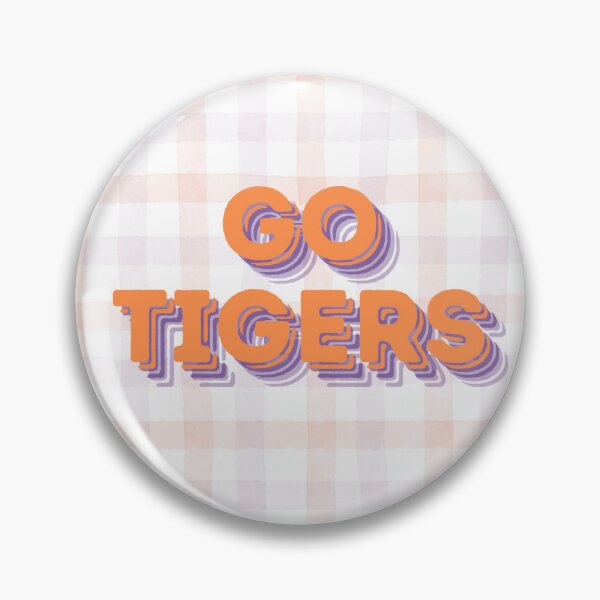 Item preview, Tough Purple & Orange Gingham Go Tigers! designed and sold by Cliché Calligraphy.