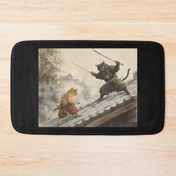 Item preview, Samurai Cats Epic Battle – Warrior Feline Art designed and sold by thesnakeater.