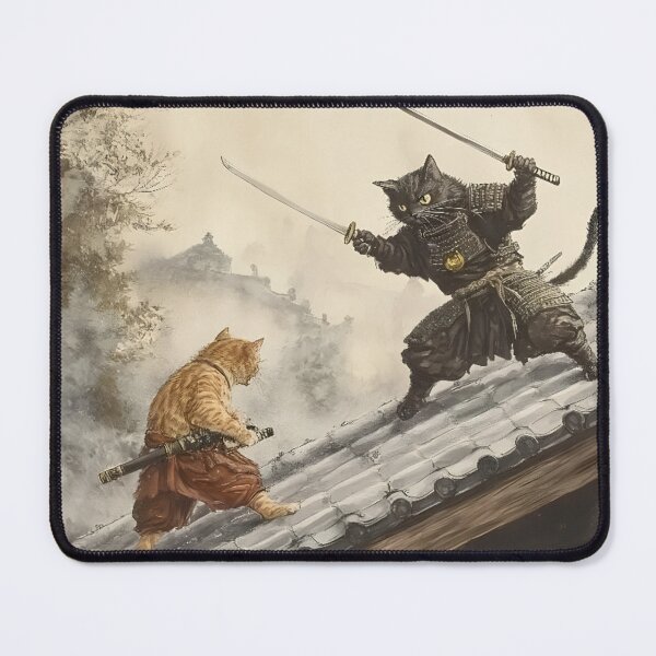 Item preview, Samurai Cats Epic Battle – Warrior Feline Art designed and sold by thesnakeater.