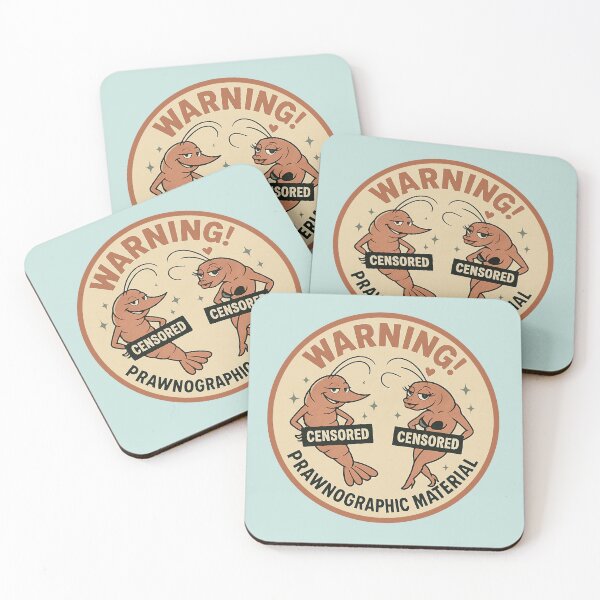 Item preview, Prawngraphic Material – Funny Naughty Shrimps designed and sold by hangmeart.