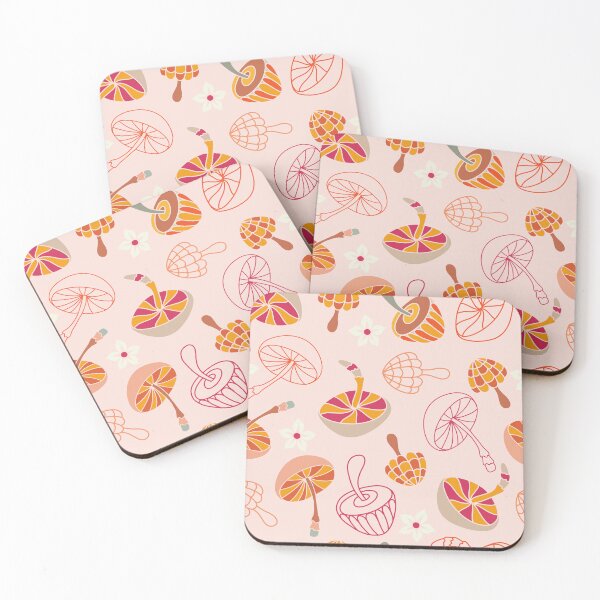 Item preview, Groovy Pink Mushrooms designed and sold by Farissa Designs.