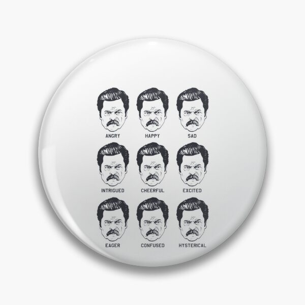 Item preview,  Ron Swanson Emotions Parks And Recreation Angry Happy Sad Intrigued Cheerful Excited Eager Confused Hysterical designed and sold by InessLombard.