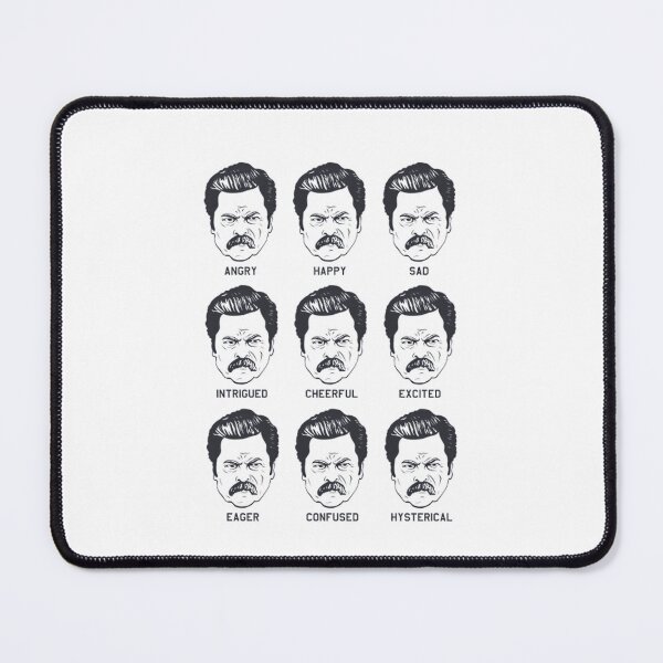 Item preview,  Ron Swanson Emotions Parks And Recreation Angry Happy Sad Intrigued Cheerful Excited Eager Confused Hysterical designed and sold by InessLombard.