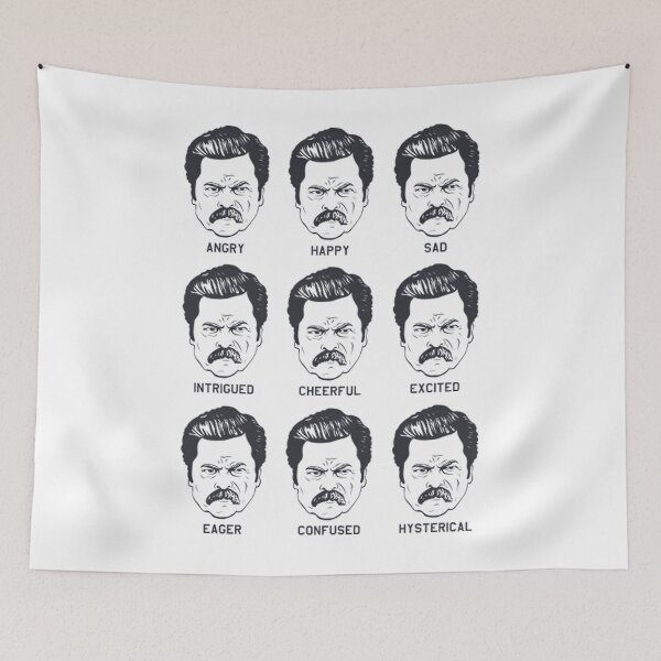 Item preview,  Ron Swanson Emotions Parks And Recreation Angry Happy Sad Intrigued Cheerful Excited Eager Confused Hysterical designed and sold by InessLombard.