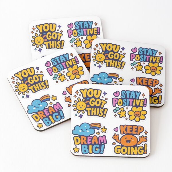Item preview, "Colorful Cartoon Motivational Quote Stickers" designed and sold by Stickerrwallah.