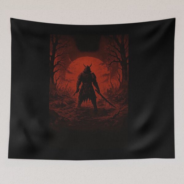 Item preview, Samurai Warrior Silhouette – Dark Japanese Warrior Art - Warrior in a garden  - Gardner in a War designed and sold by lapart.
