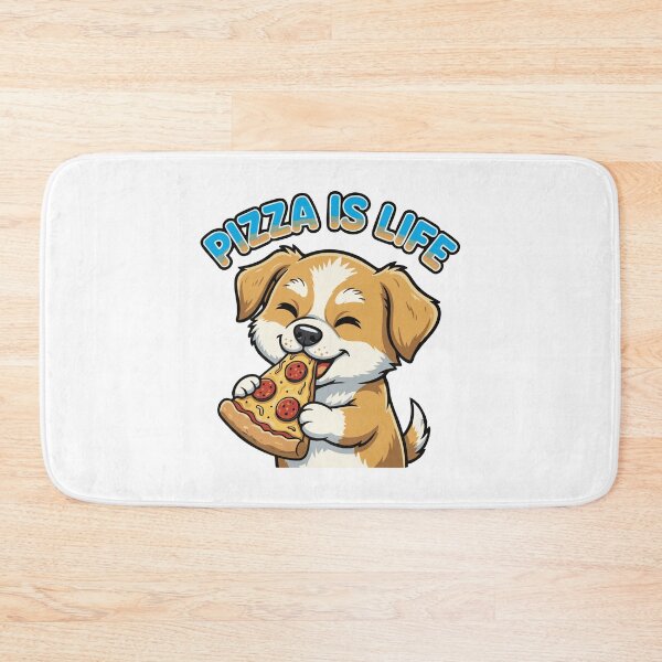 Item preview, Funny cartoon dog eating pizza slice quote designed and sold by Tong4130.