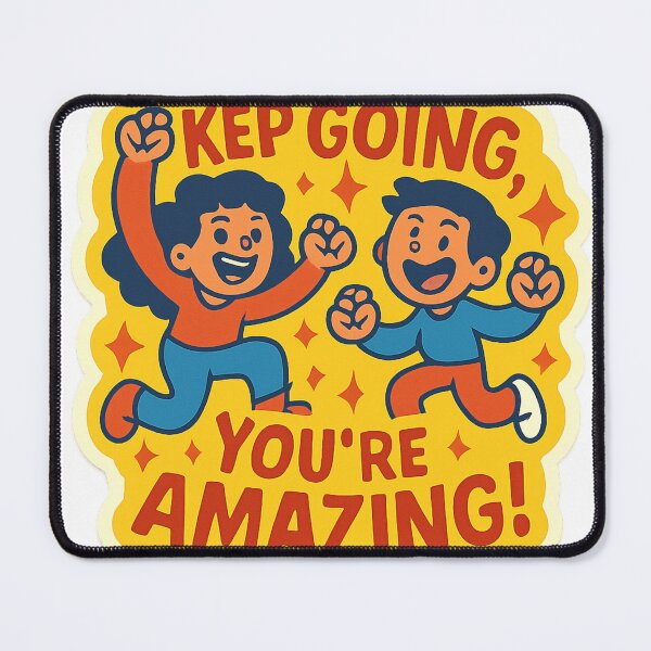 Item preview, "Energetic Cartoon Motivational Sticker Design" designed and sold by Stickerrwallah.