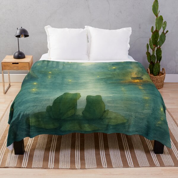 Item preview, Enchanted Bayou Frogs – Dreamy Watercolor Firefly Art designed and sold by Zippitydodads.