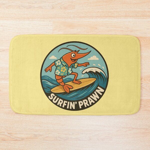 Item preview, Surfin’ Prawn – Funny Surfing Shrimp designed and sold by hangmeart.